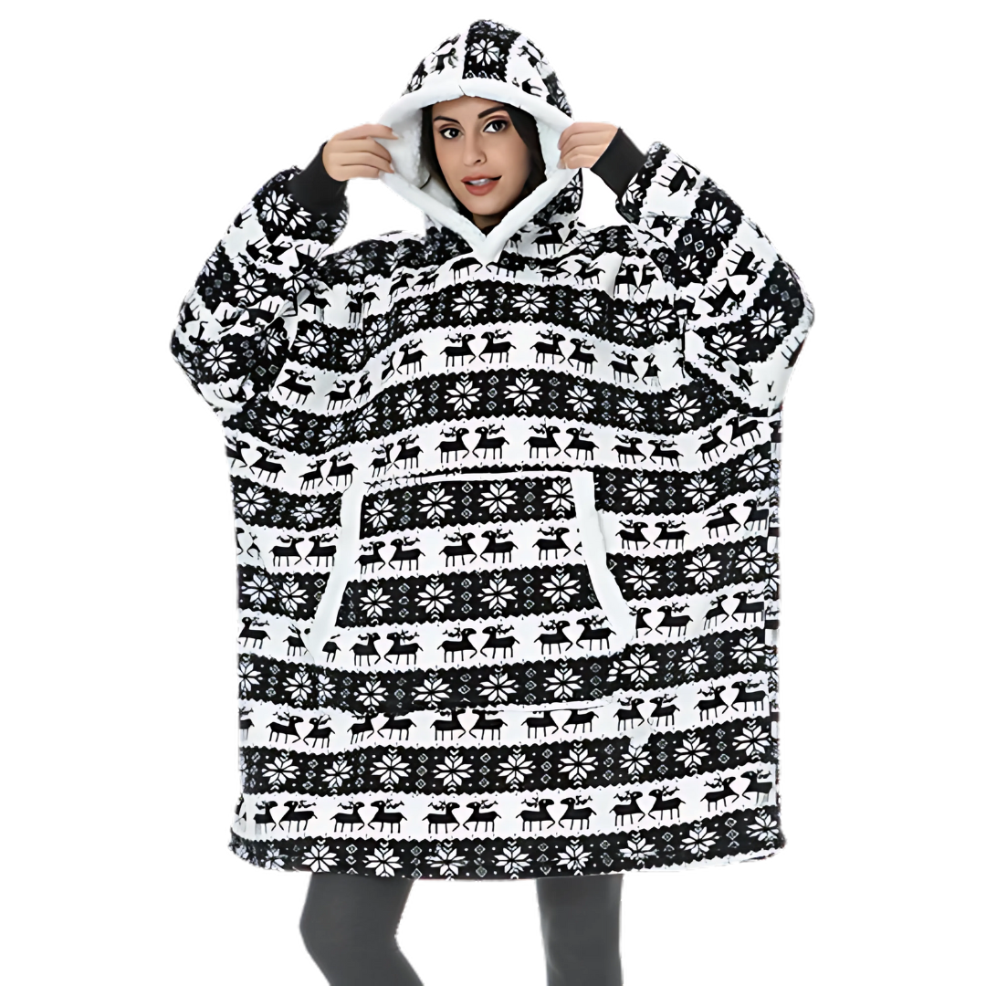 Damska bluza-koc oversize | Ciepła bluza polarowa
