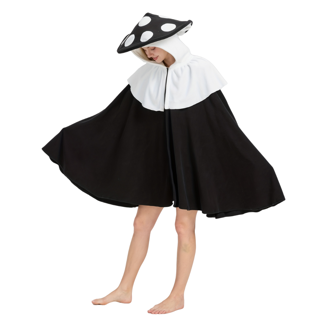 Damen Fantasy Übergroßer Pilz Halloween Kostüm Umhang | Kapuzenumhang