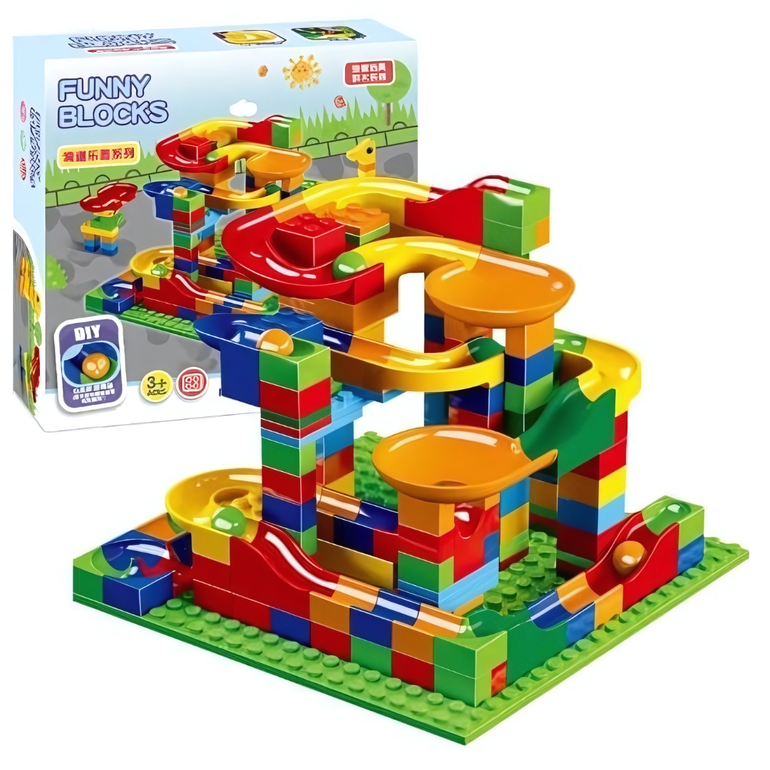 Set de construcción de pista de canicas para niños