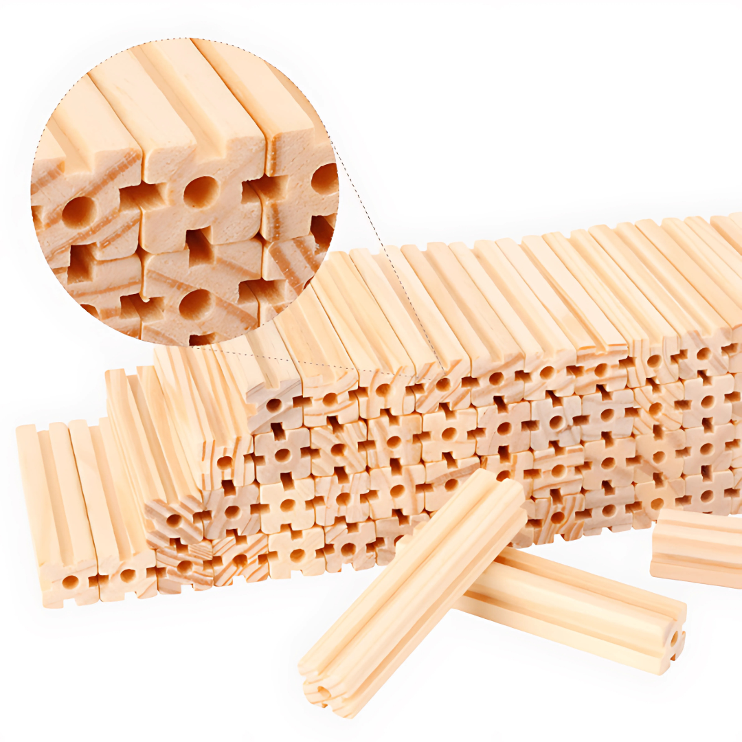 Wooden Dollhouse Building Toy Set