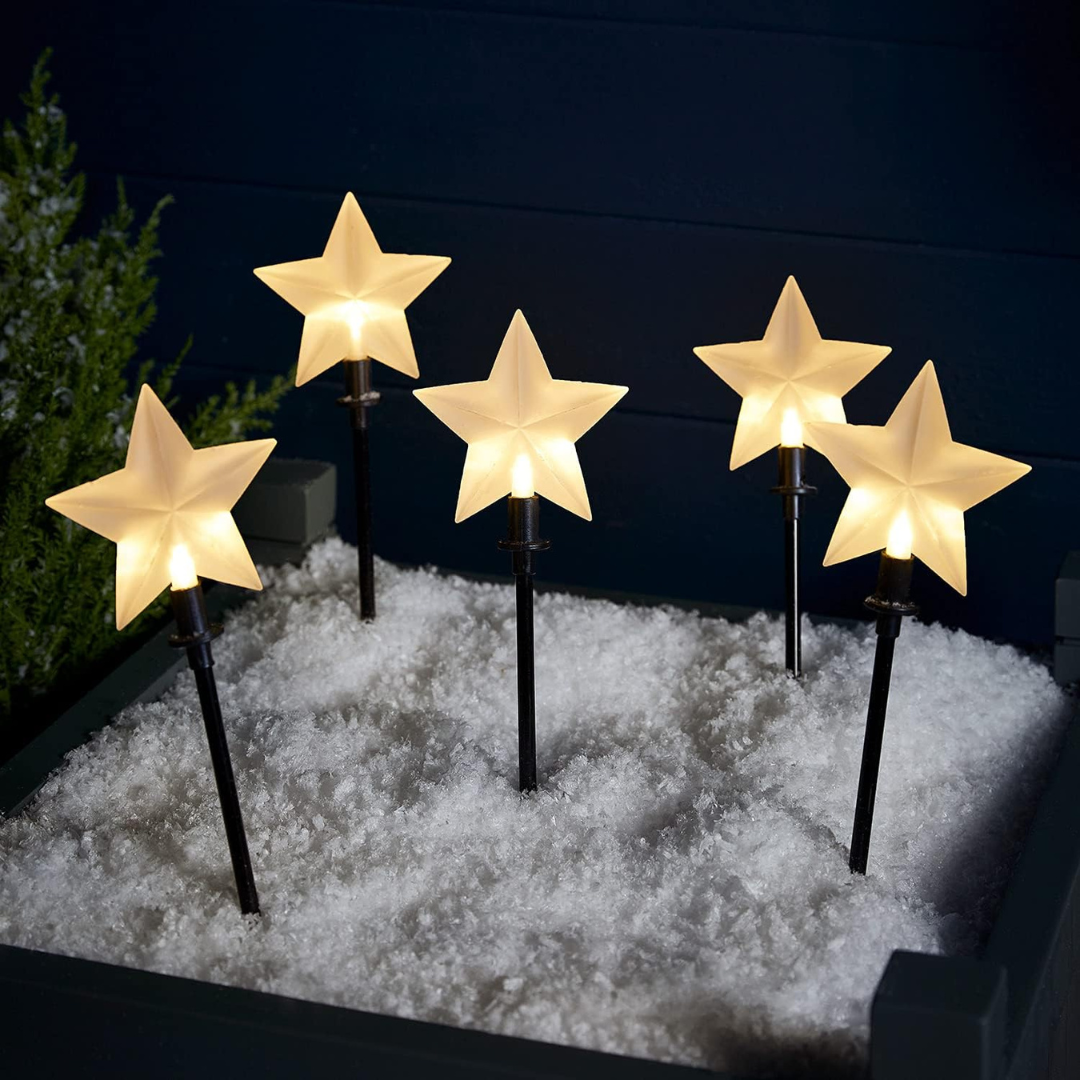 Luces de Estaca de Jardín con Estrella para Decoraciones Navideñas