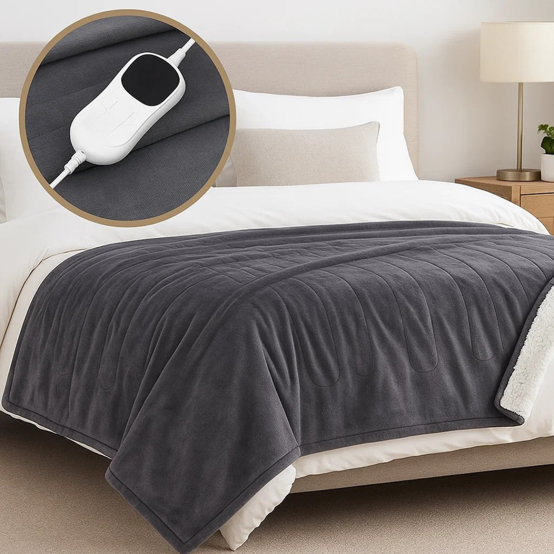 Manta eléctrica de algodón calentada lavable con apagado automático