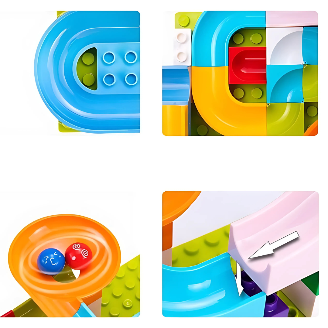Set de construcción de pista de canicas para niños