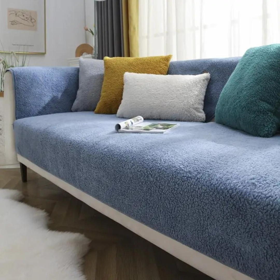 Housse de canapé en polaire imperméable antidérapante