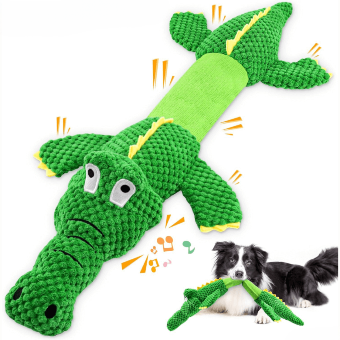 Giocattolo da masticare per cani in peluche resistente con fischietto