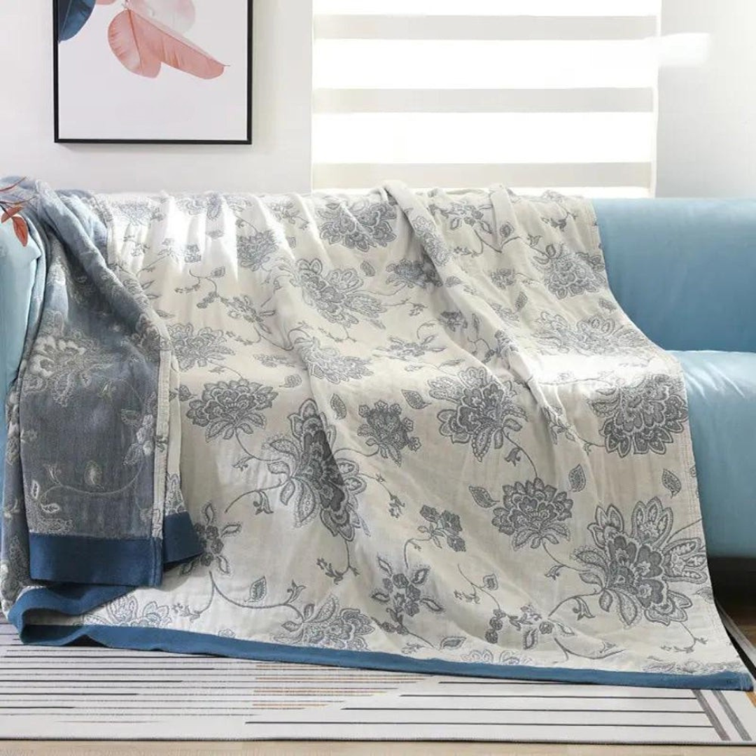 Coperta floreale di cotone leggera copriletto decorativo
