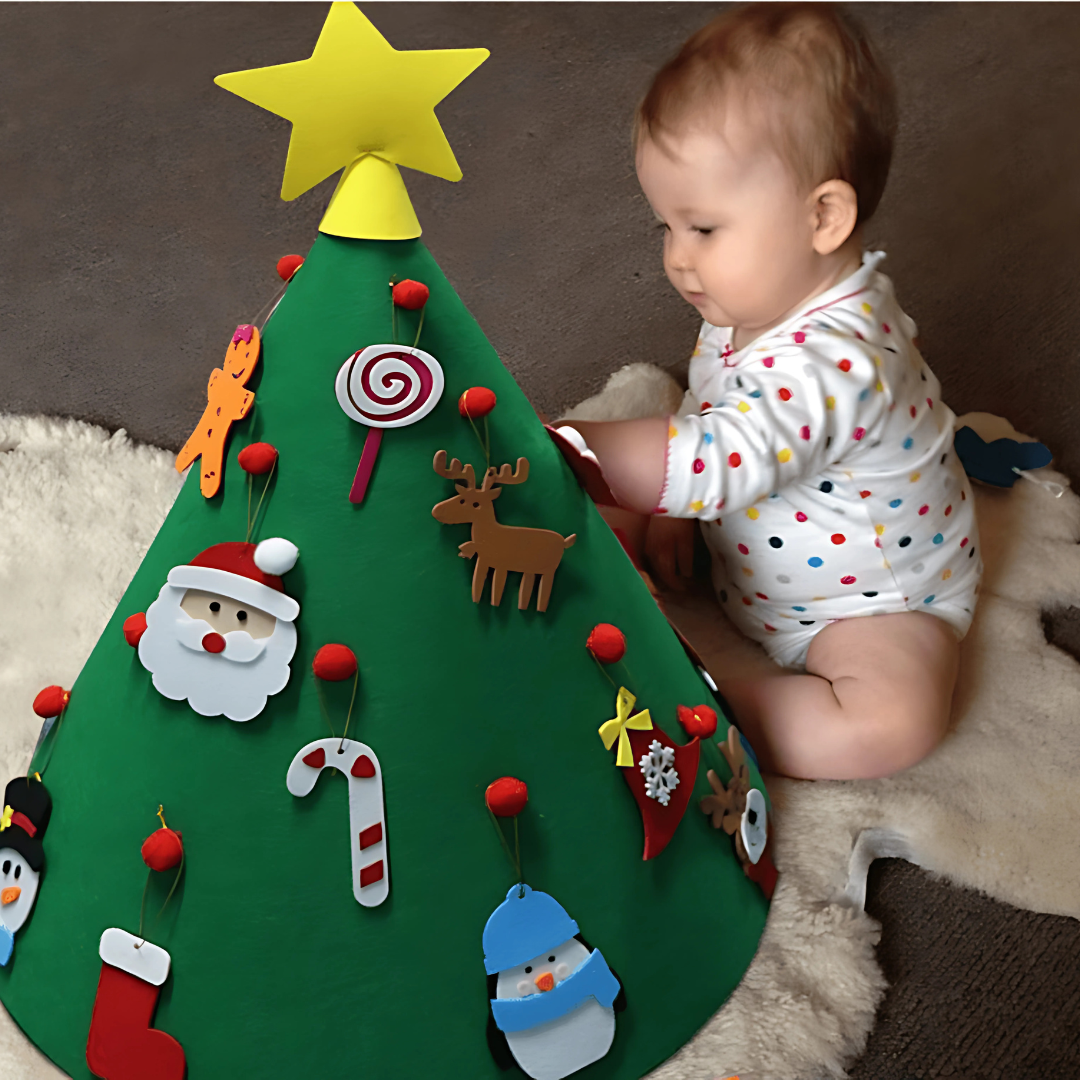 Decoraciones de Navidad Árbol de Actividad de Fieltro para Niños Pequeños