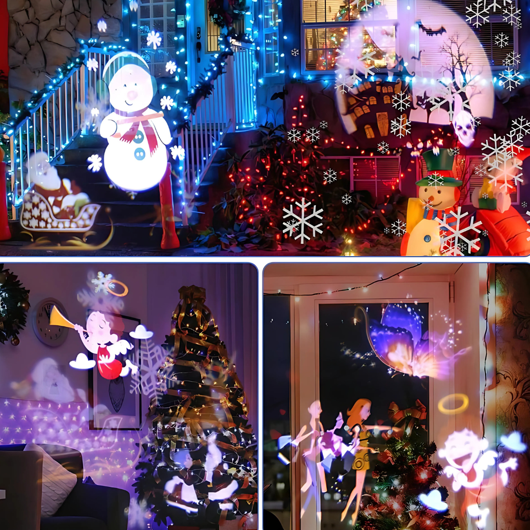 Proyector de luz LED para decoración navideña interior y exterior