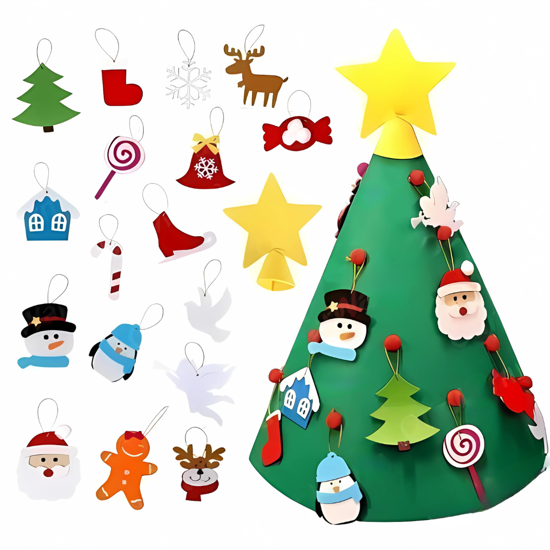 Decoraciones de Navidad Árbol de Actividad de Fieltro para Niños Pequeños