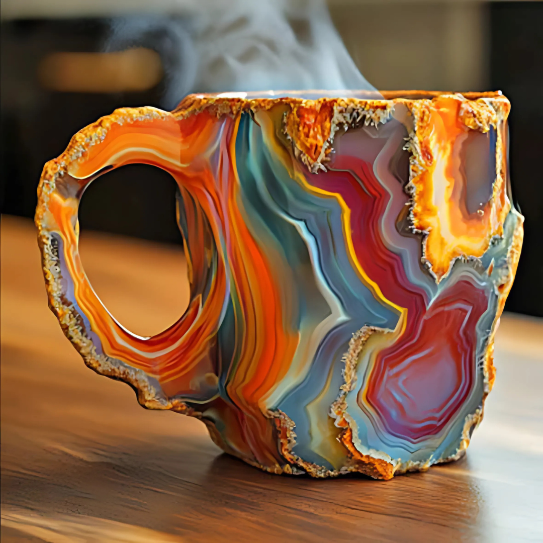 Tasse en céramique effet cristal pour café
