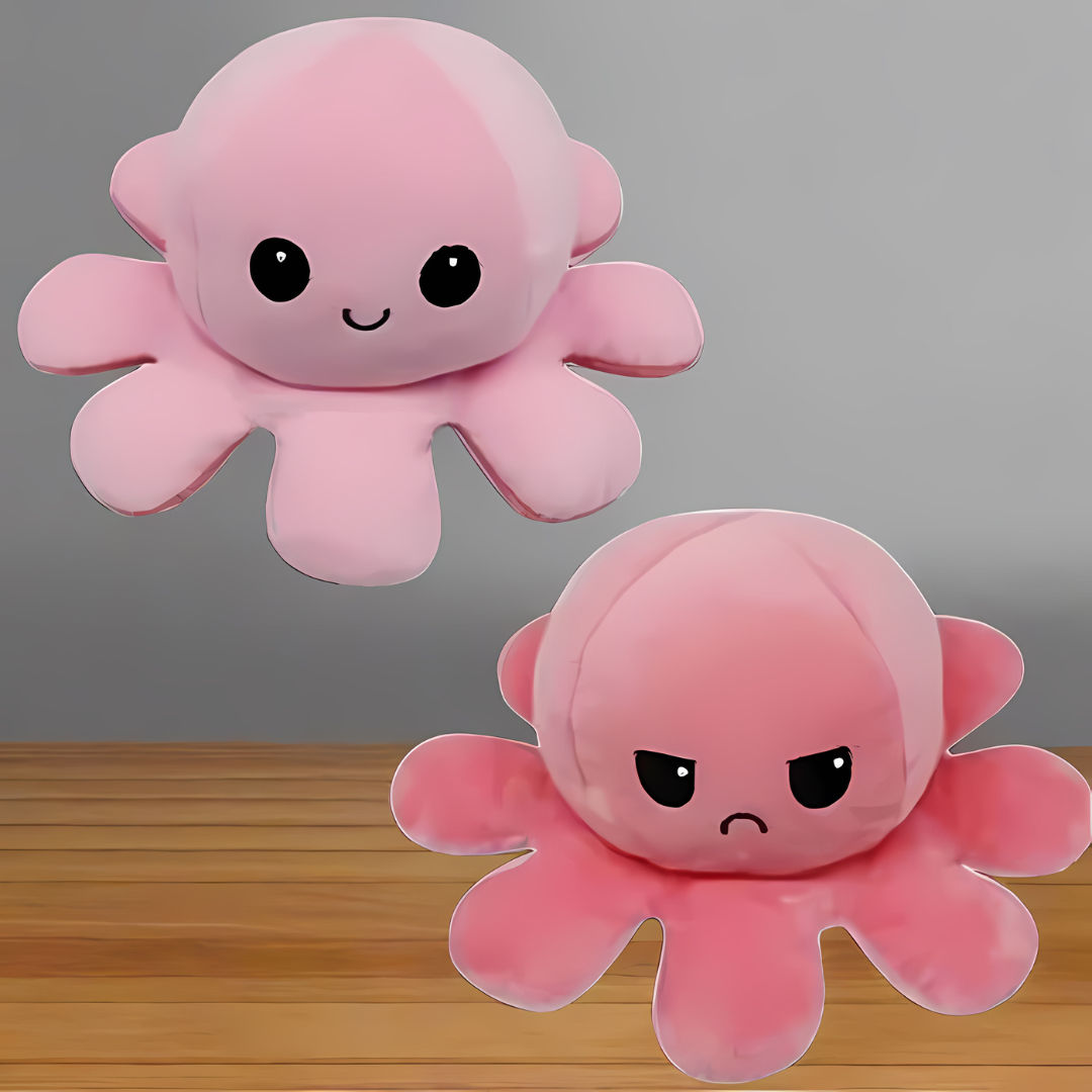 Peluche réversible pieuvre jouet doux