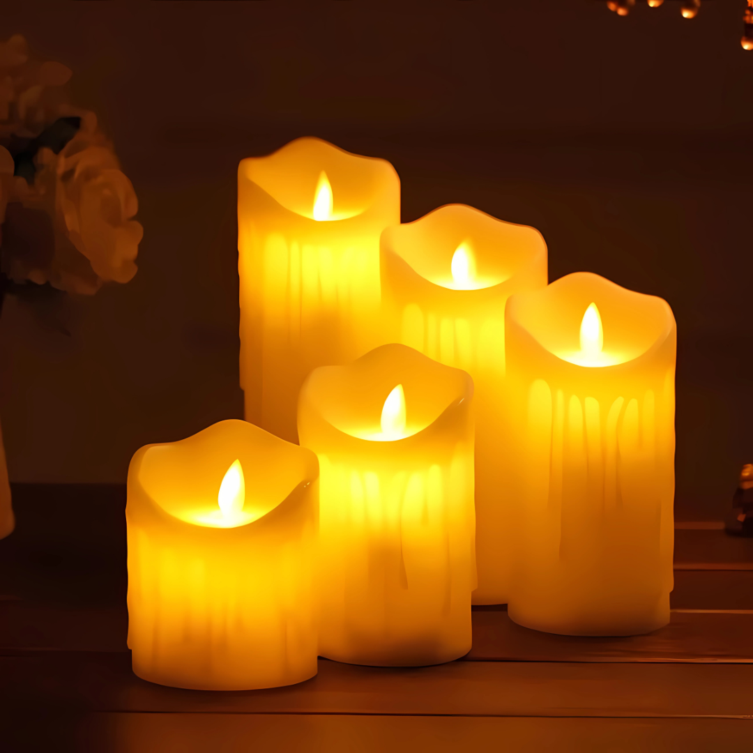 Bougies décoratives LED sans flamme à scintillement