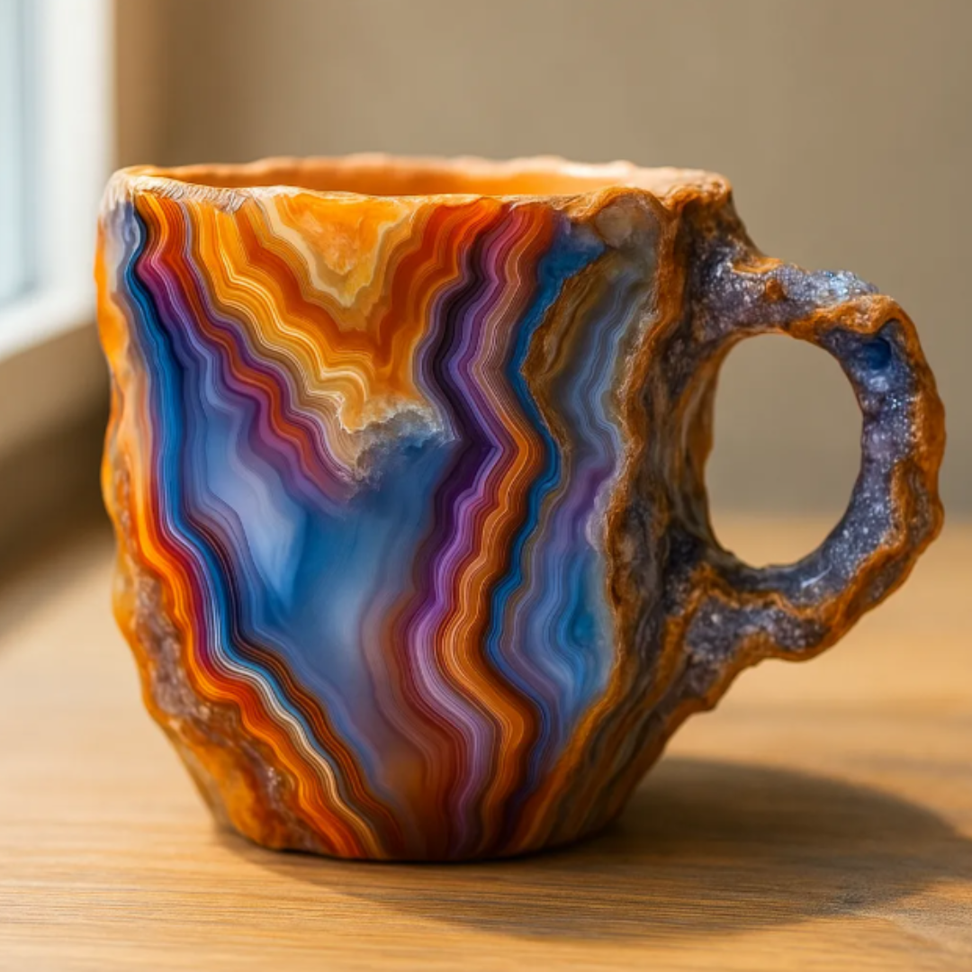 Tasse en céramique effet cristal pour café