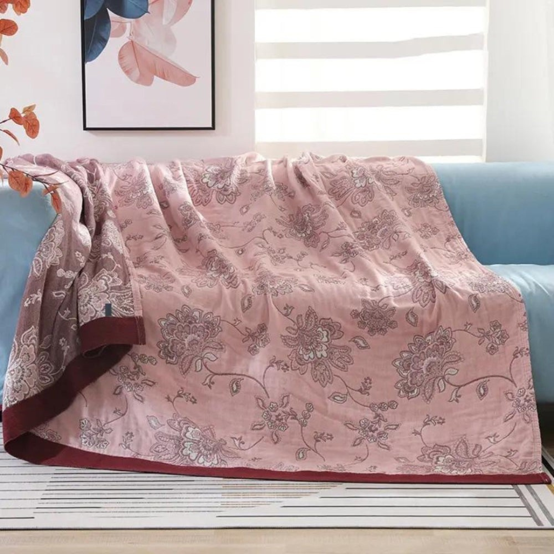 Coperta floreale di cotone leggera copriletto decorativo