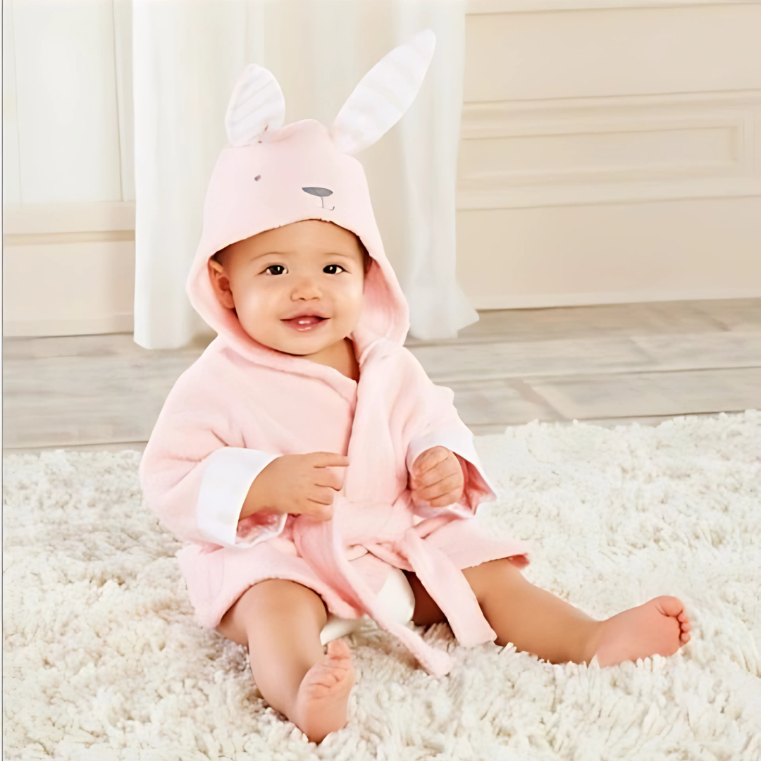 Bata de baño con capucha para bebé | Toalla envolvente suave y absorbente