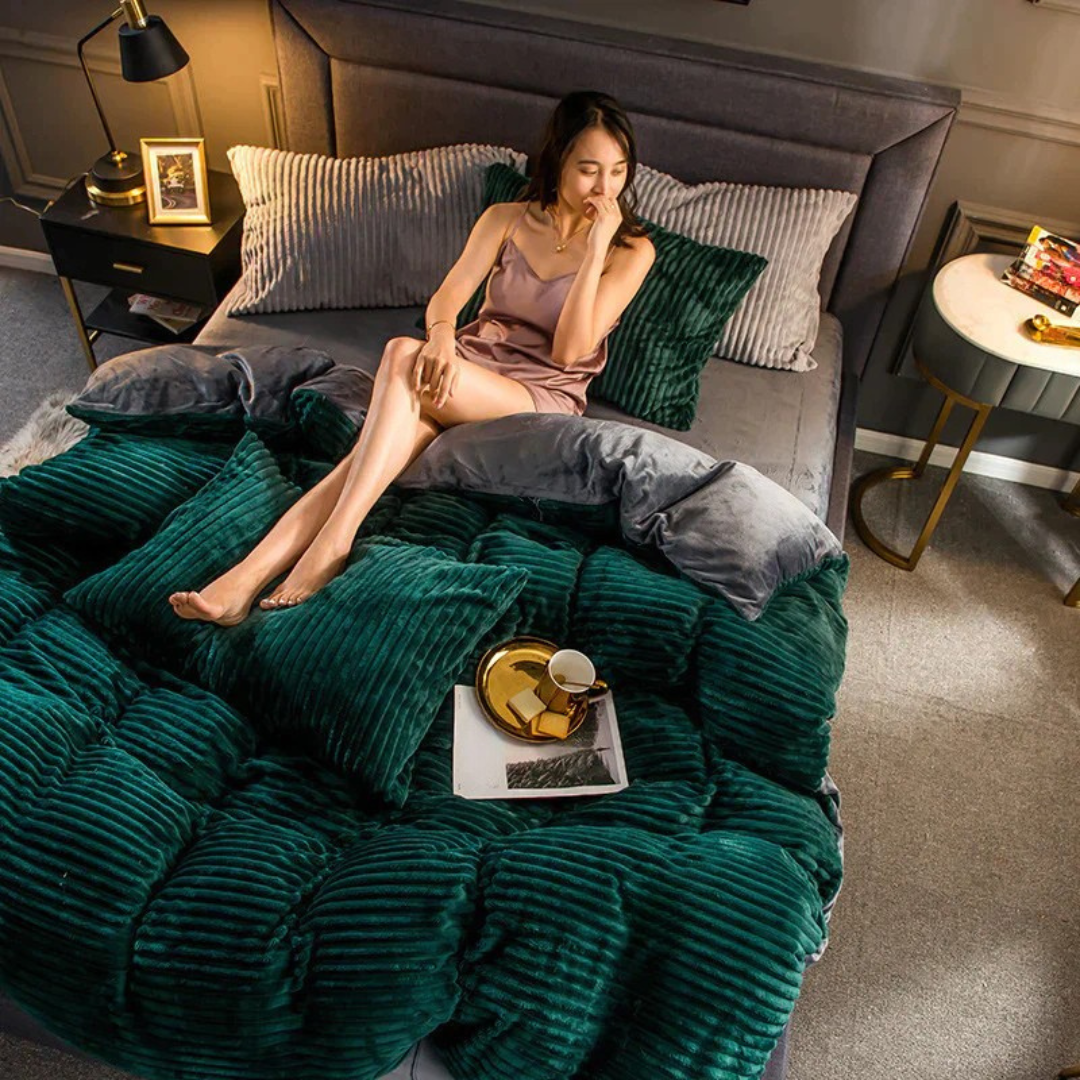 Couverture en polaire douce chaude en peluche pour literie