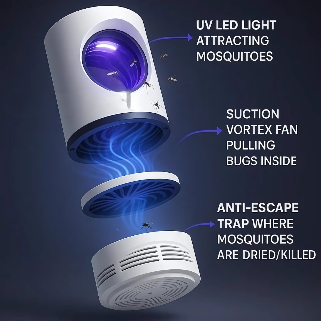 Lámpara eléctrica mata insectos con luz ultravioleta
