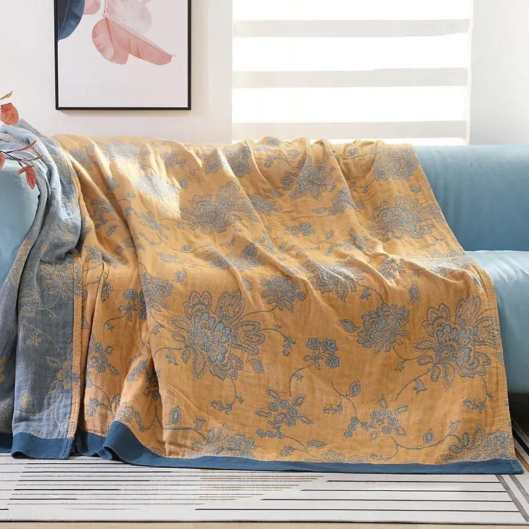 Coperta floreale di cotone leggera copriletto decorativo