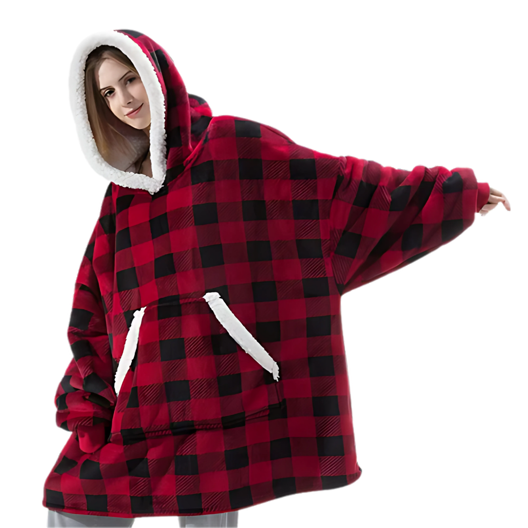 Damska bluza-koc oversize | Ciepła bluza polarowa