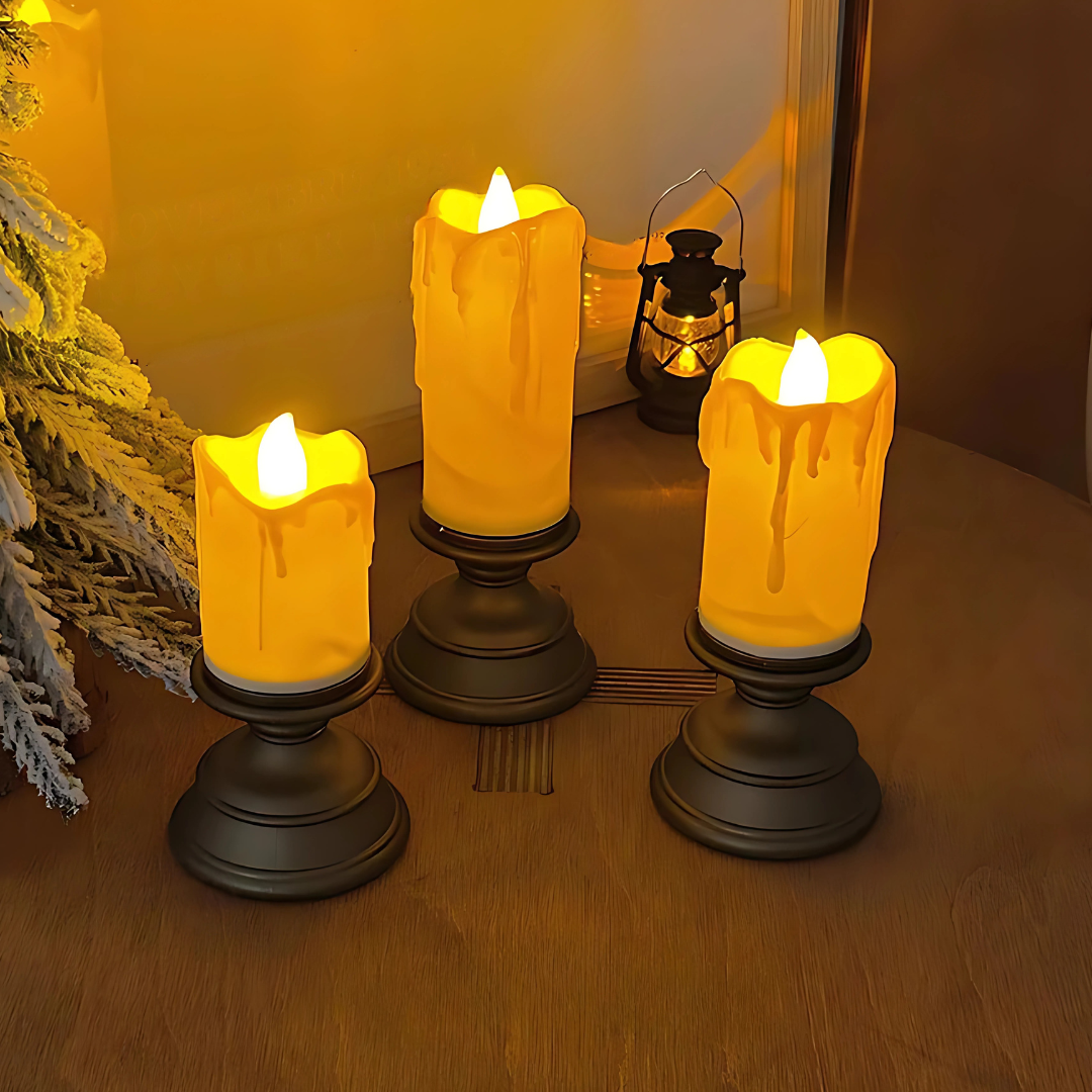 Bougies décoratives LED sans flamme à scintillement