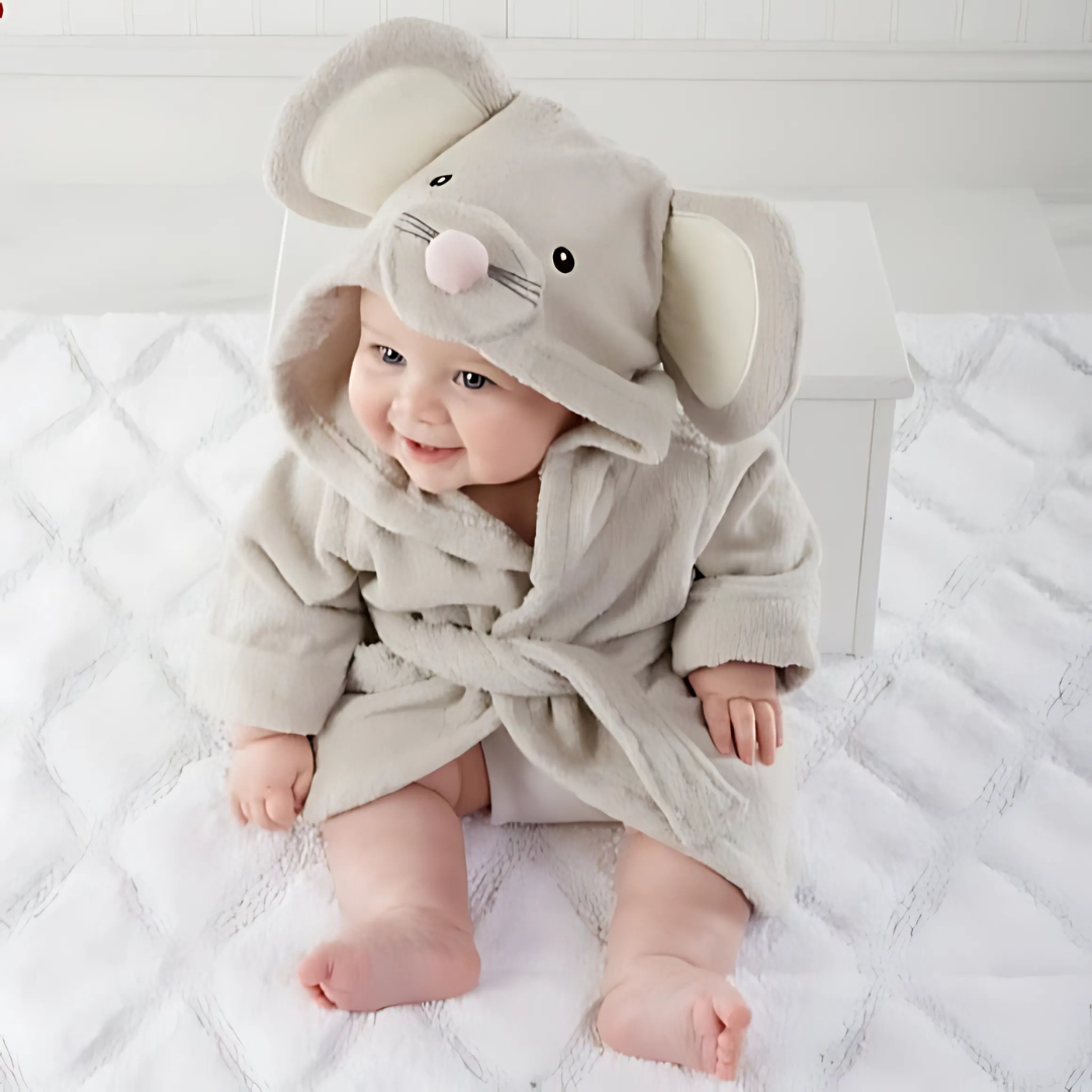 Bata de baño con capucha para bebé | Toalla envolvente suave y absorbente