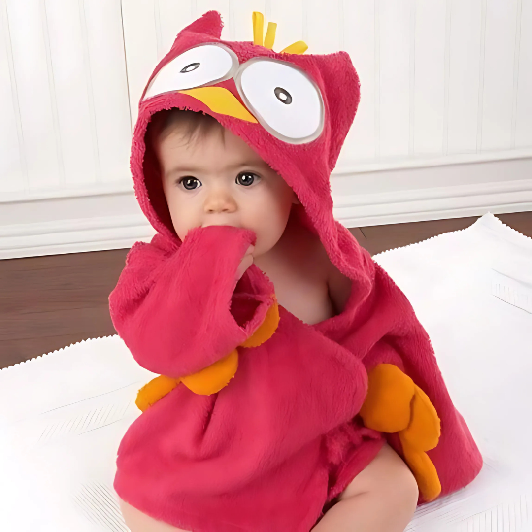 Bata de baño con capucha para bebé | Toalla envolvente suave y absorbente