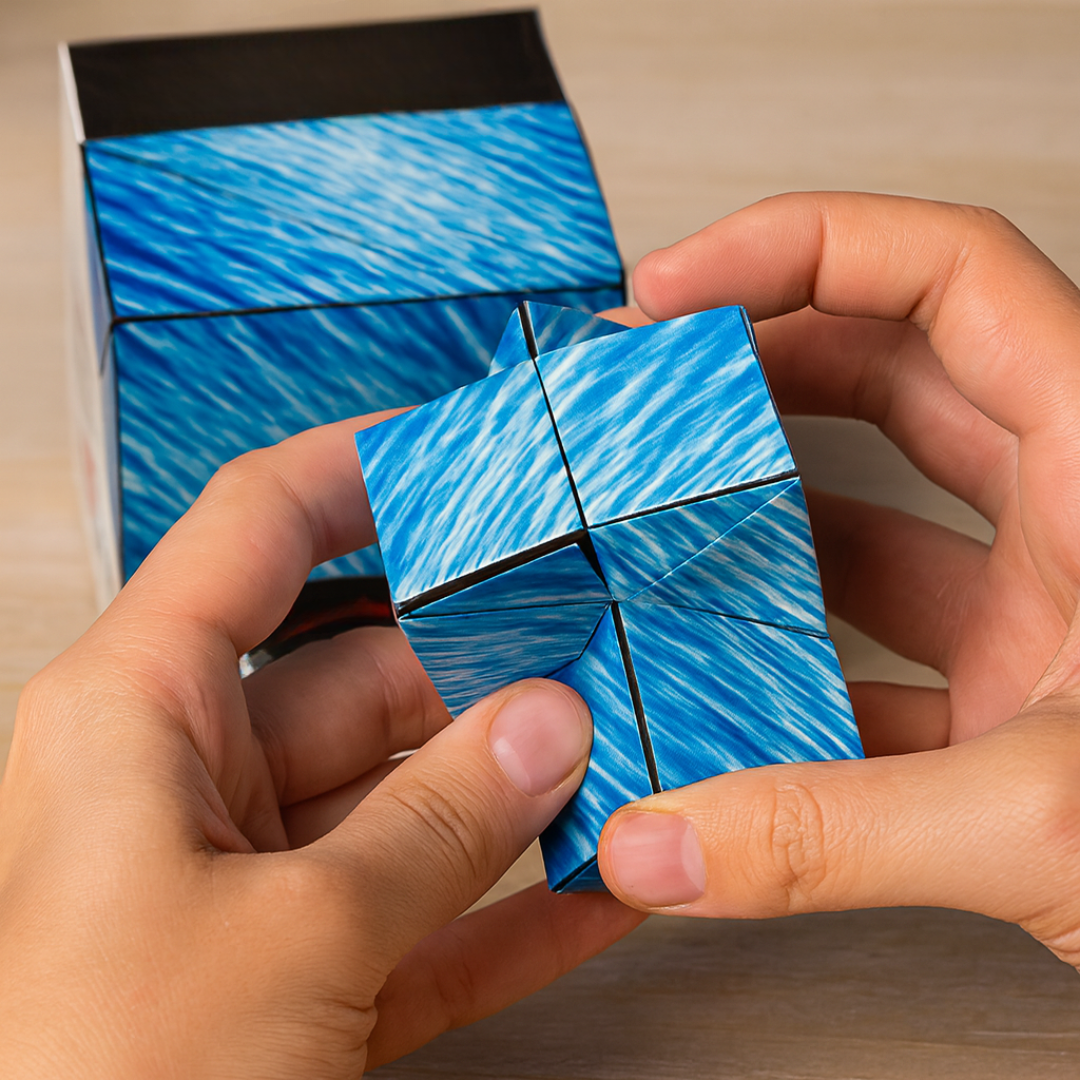 Cube Puzzle Magnétique Jouet Anti-Stress Pliable