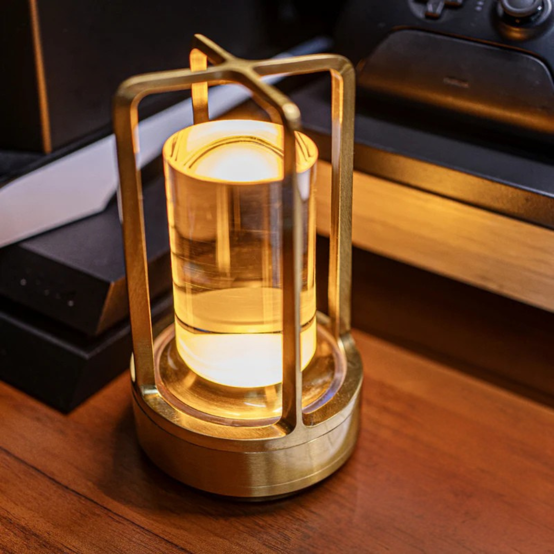Lámpara de mesa moderna de cristal para mesita de noche
