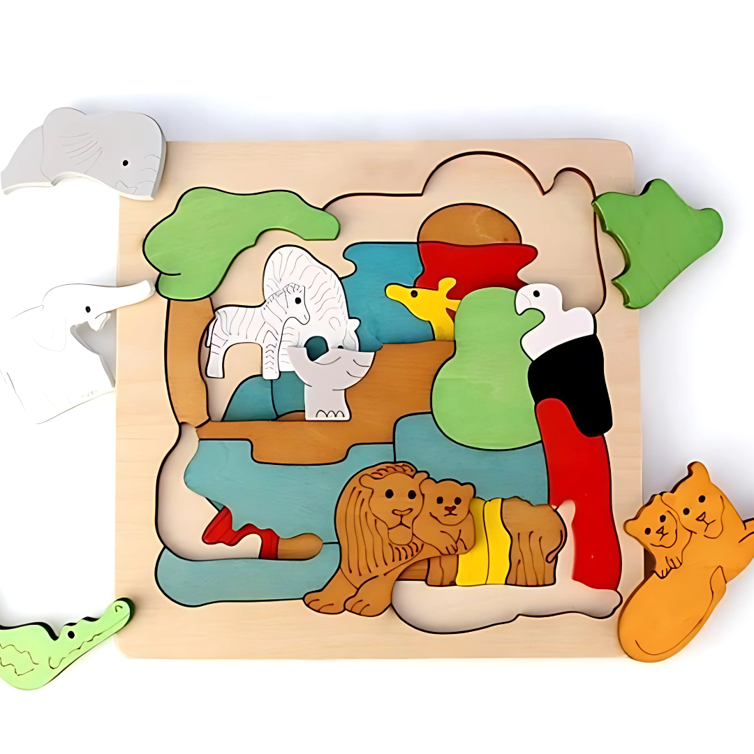 Puzzle en bois animal jouet éducatif
