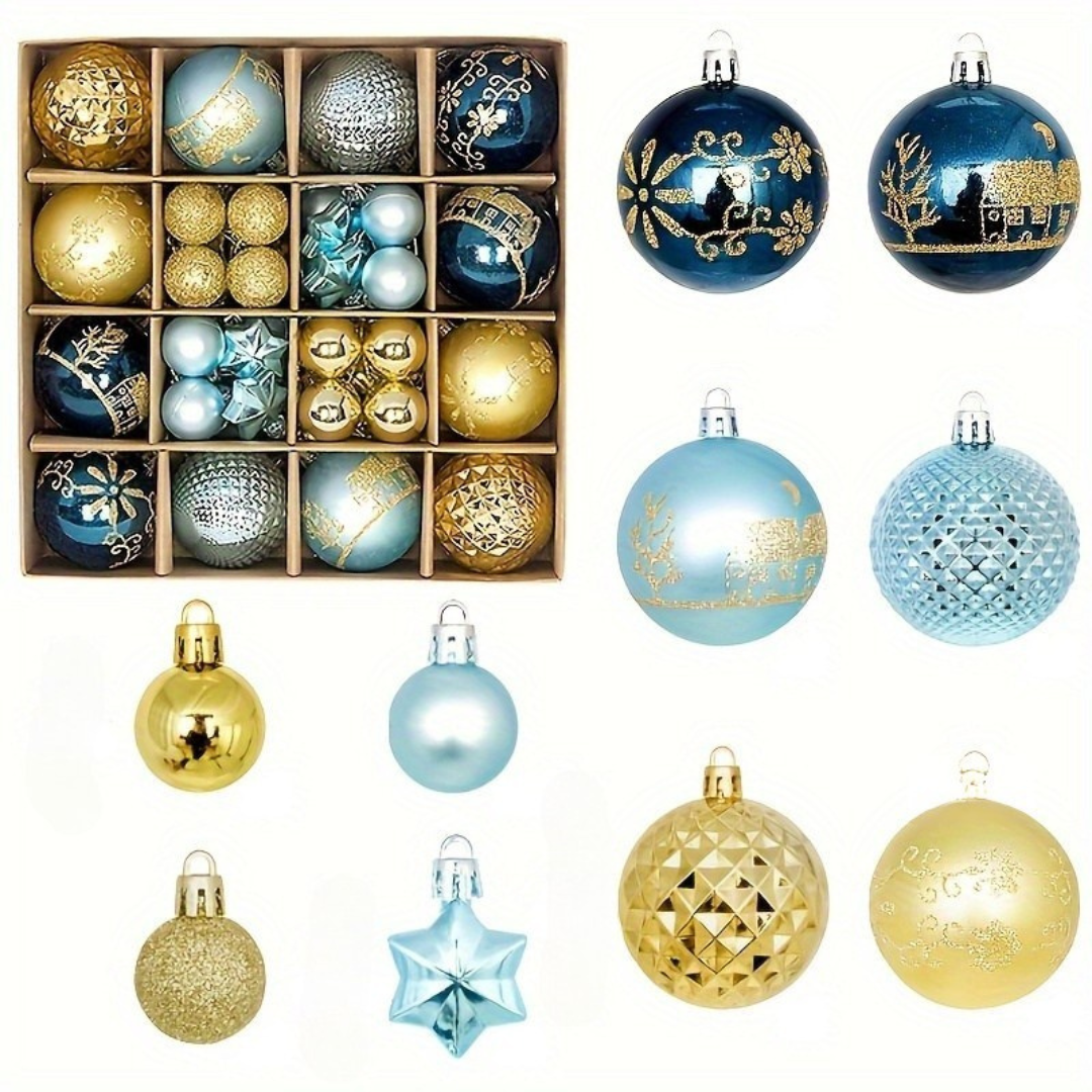 Juego de Bolas para Árbol de Navidad – Adornos Colgantes de Plástico