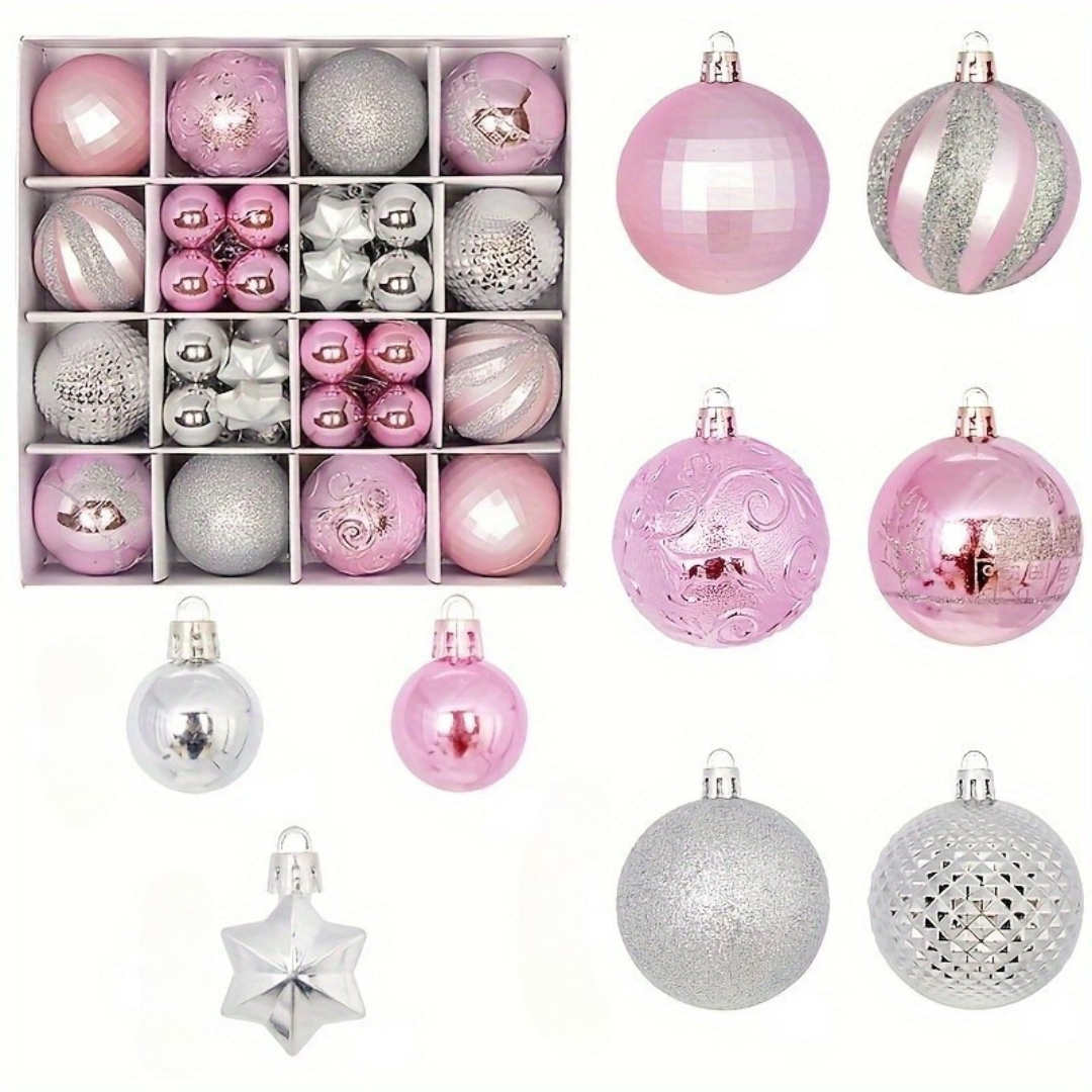 Juego de Bolas para Árbol de Navidad – Adornos Colgantes de Plástico