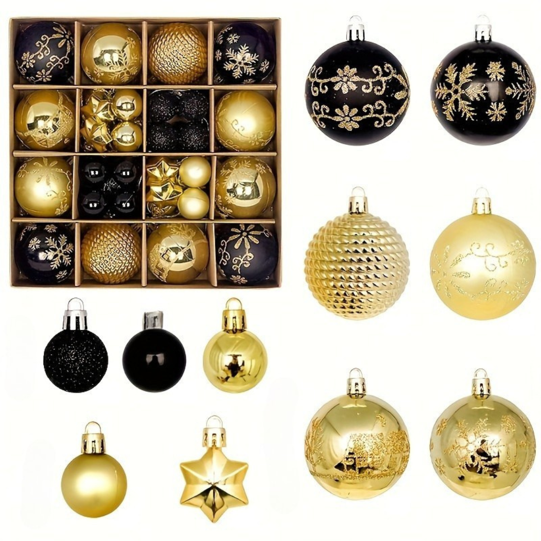 Juego de Bolas para Árbol de Navidad – Adornos Colgantes de Plástico