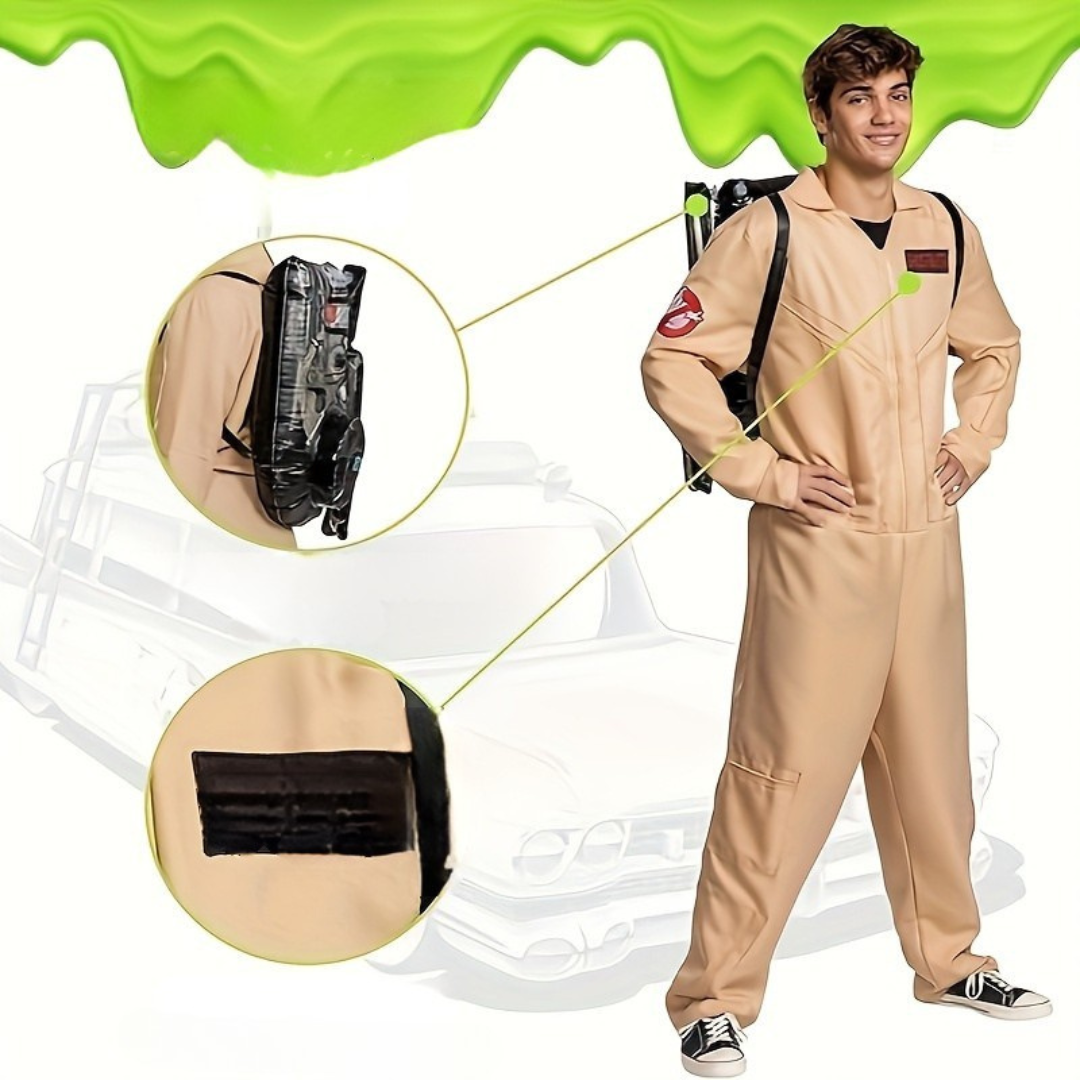 Men's Long Sleeve Utility Halloween Costume Jumpsuit | Zip Up