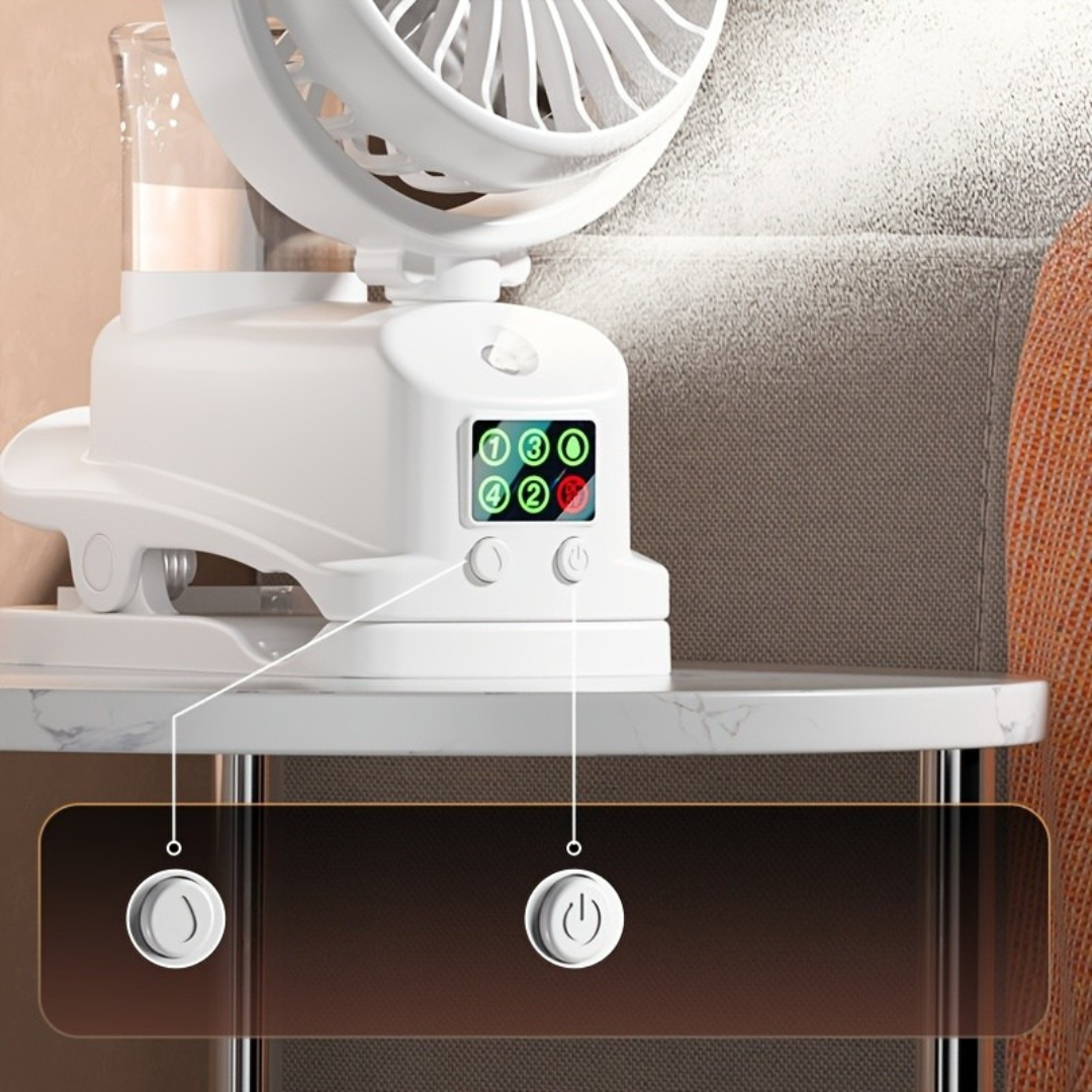 Portable USB Desk Fan Humidifier Rechargeable