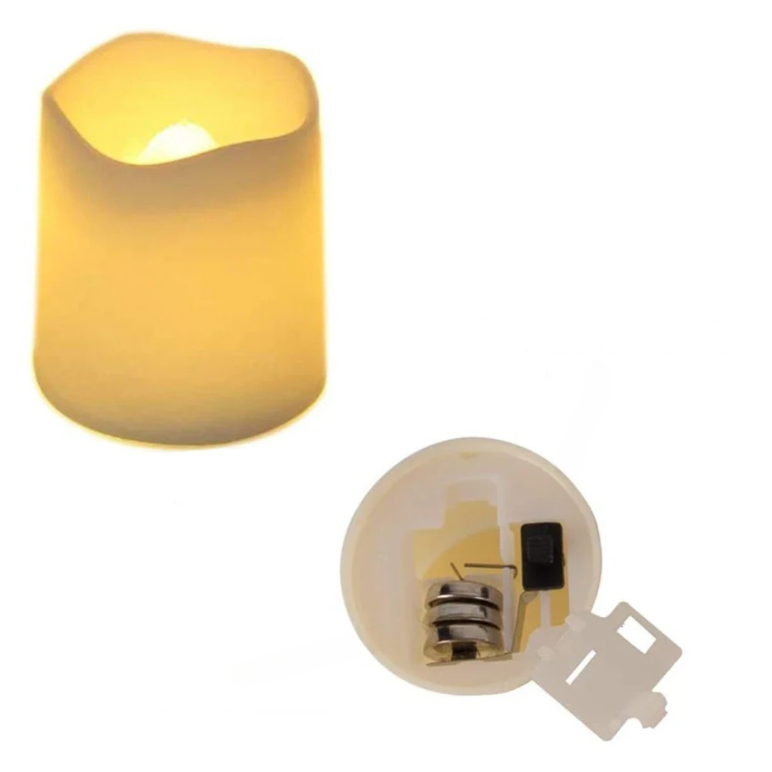 Bougies LED Blanc Chaud Sans Flamme Ensemble en Plastique