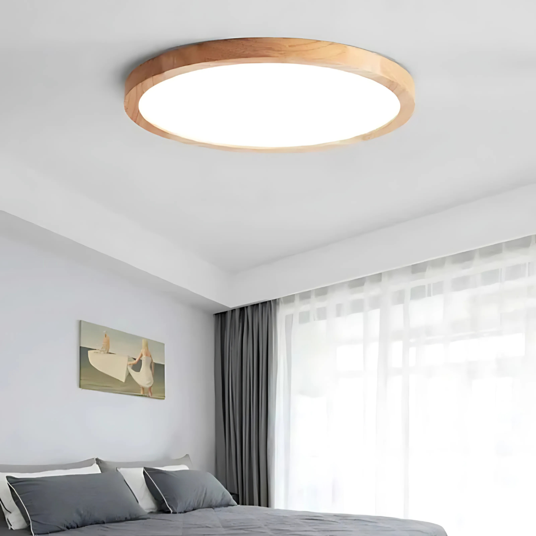 Holz-LED-Deckenleuchte für moderne Schlafzimmer