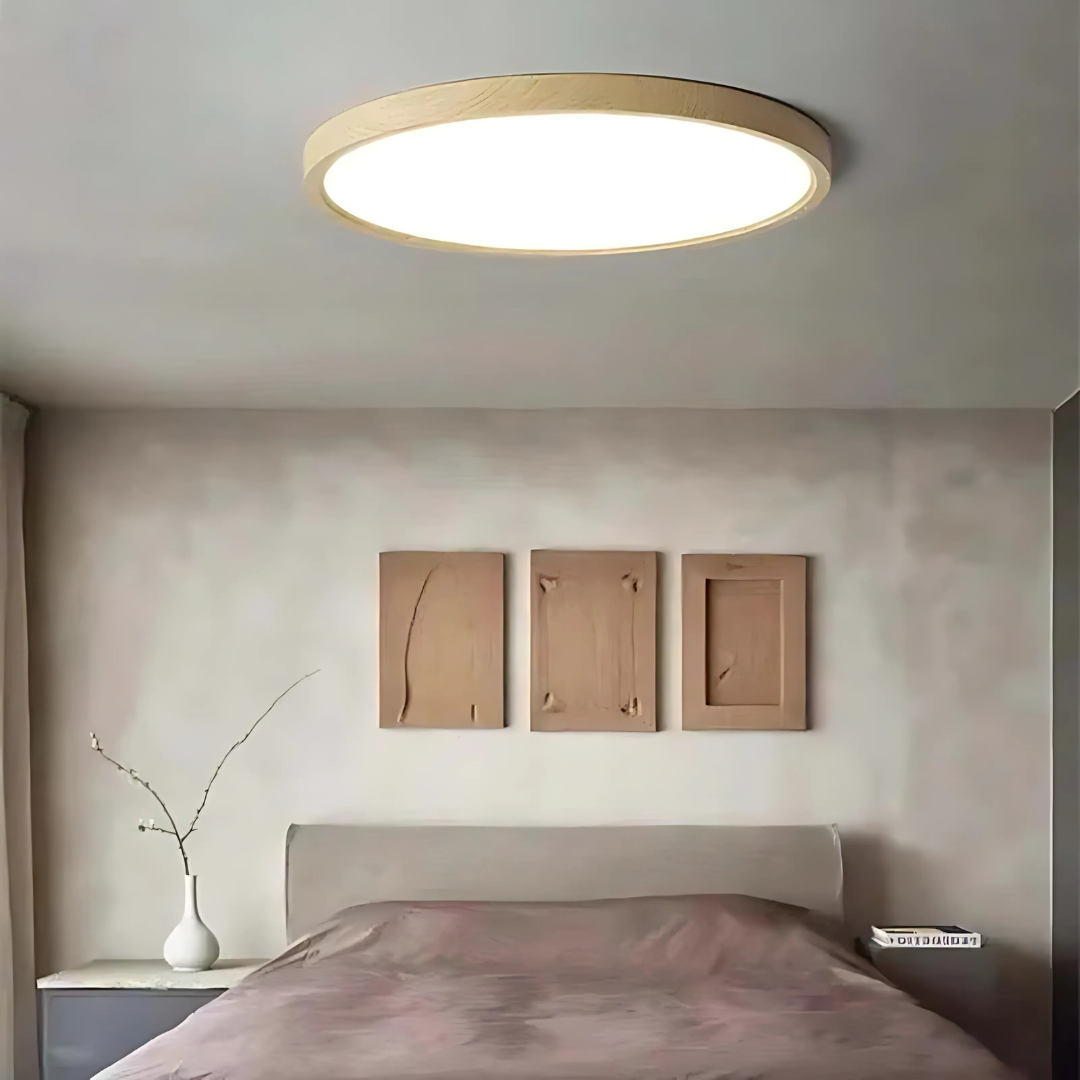Holz-LED-Deckenleuchte für moderne Schlafzimmer