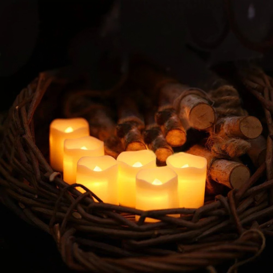 Velas LED Blancas Cálidas Sin Llama Juego de Plástico