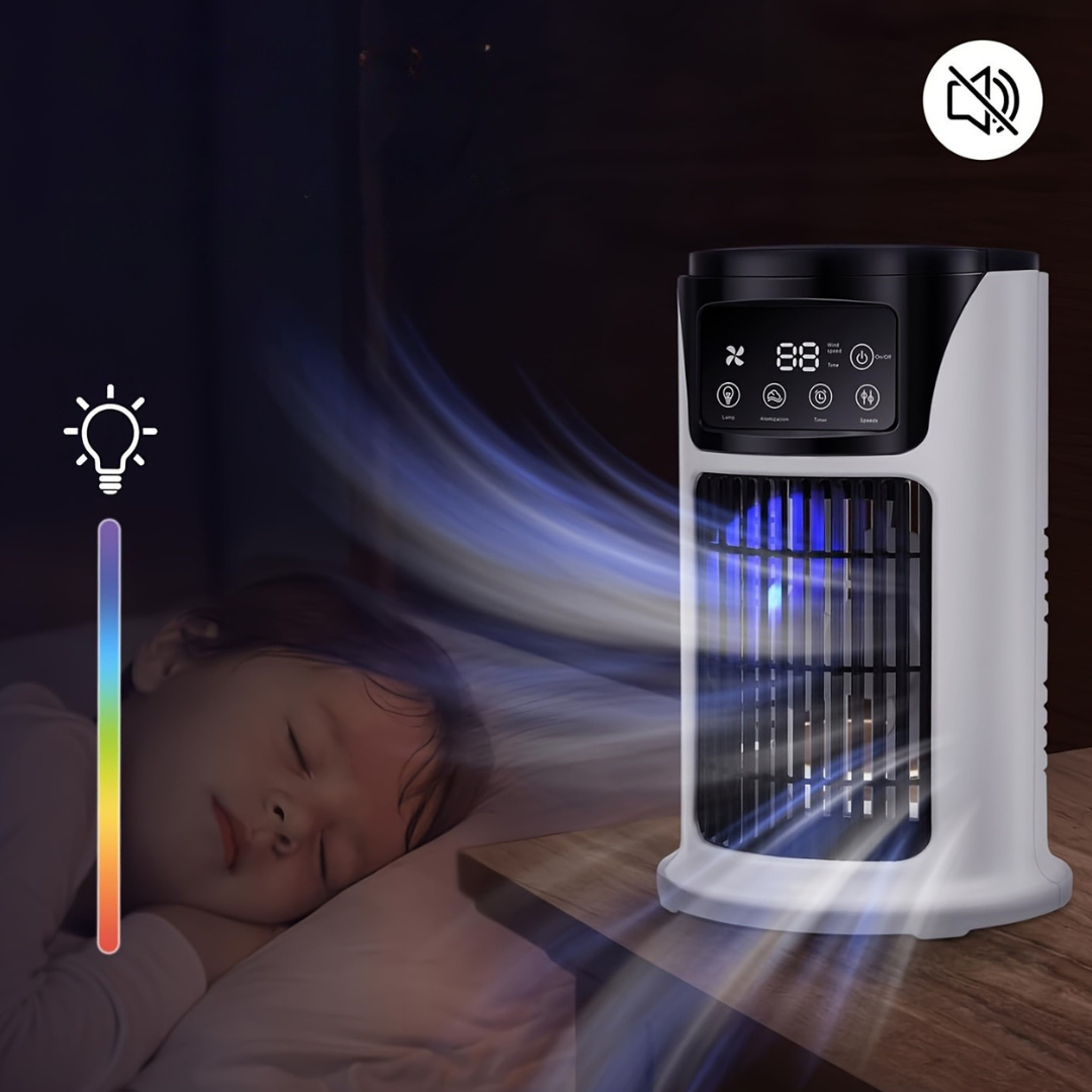 Portable Air Cooler Humidifier Fan USB White
