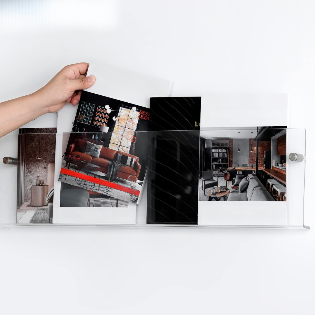 Wall Shelf Clear Acrylic Magazine Holder