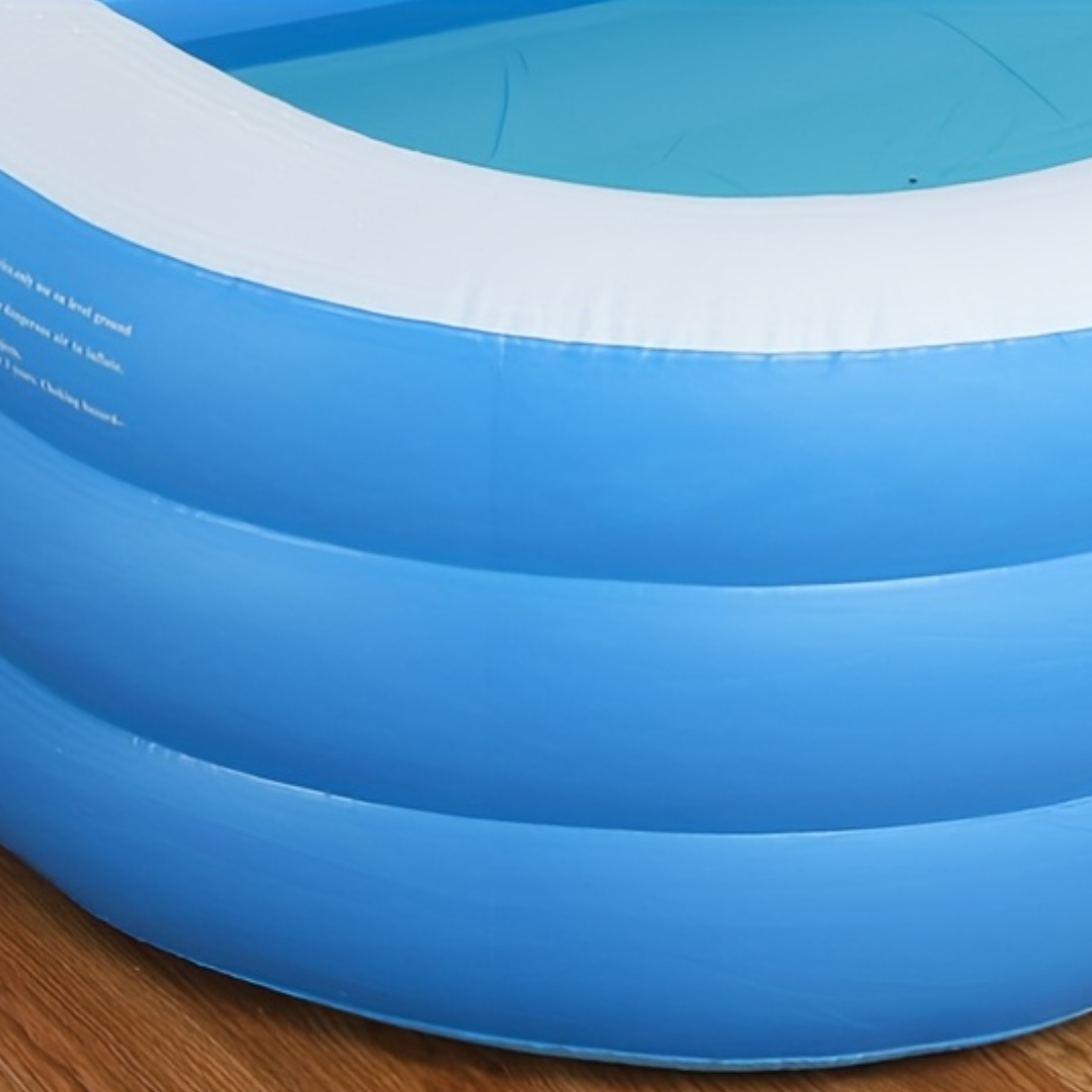 Inflatable Family Pool Blue PVC Rectangular