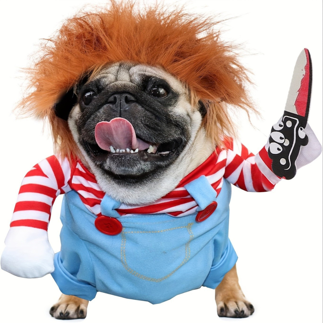 Hund Halloween Kostüm Plüsch Lustiges Outfit | Gruseliges Puppen Design