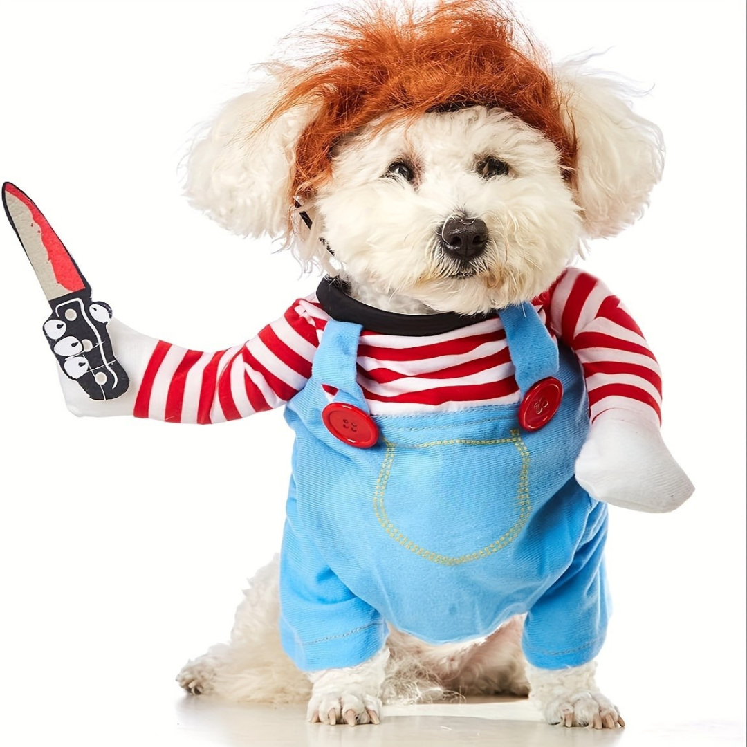 Hund Halloween Kostüm Plüsch Lustiges Outfit | Gruseliges Puppen Design