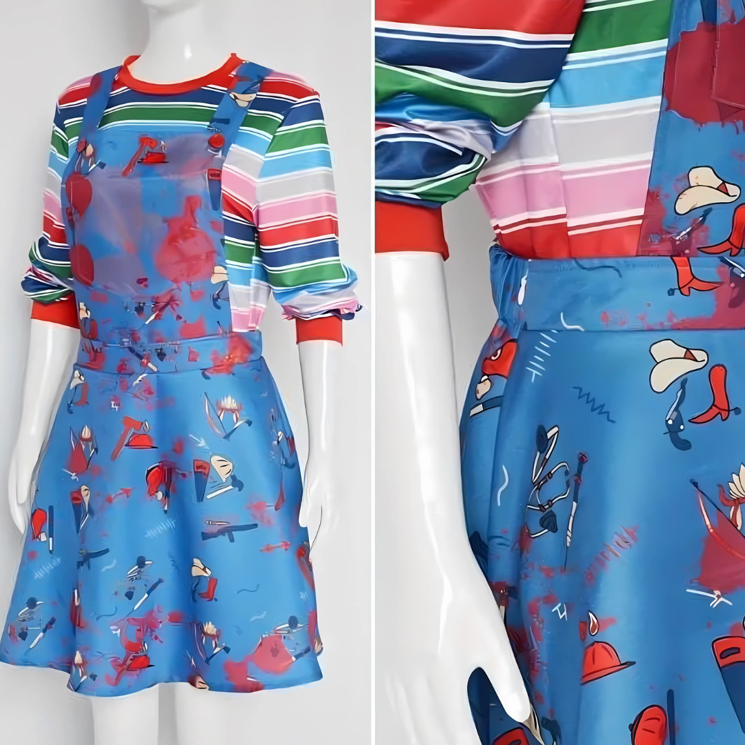 Vestido de Disfraz de Halloween Largo de Manga Larga para Mujer | Mini