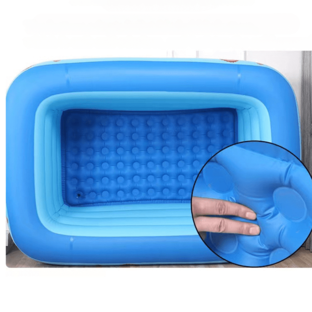 Inflatable Family Pool Blue PVC Rectangular