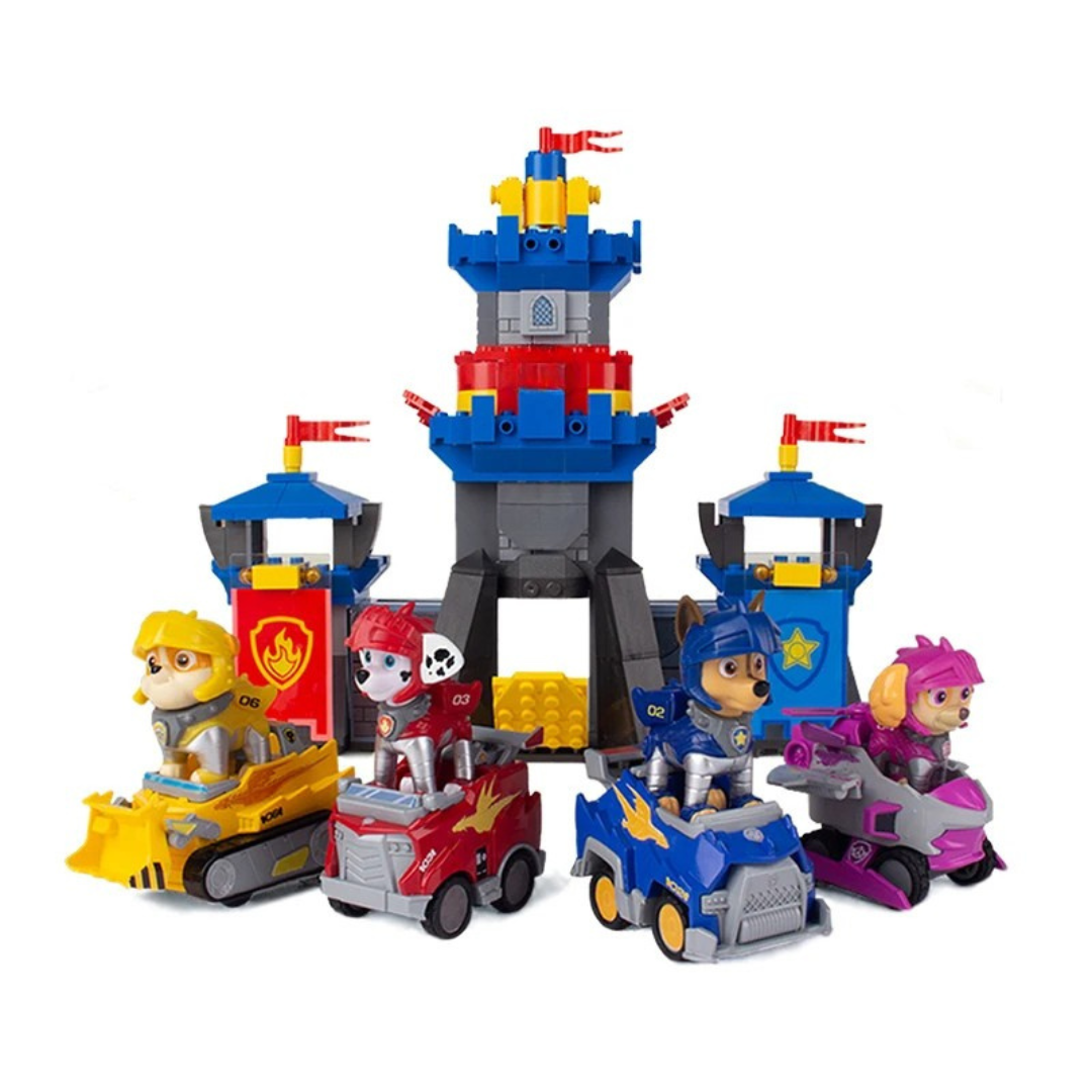 Juego de figuras de acción con torre y coche