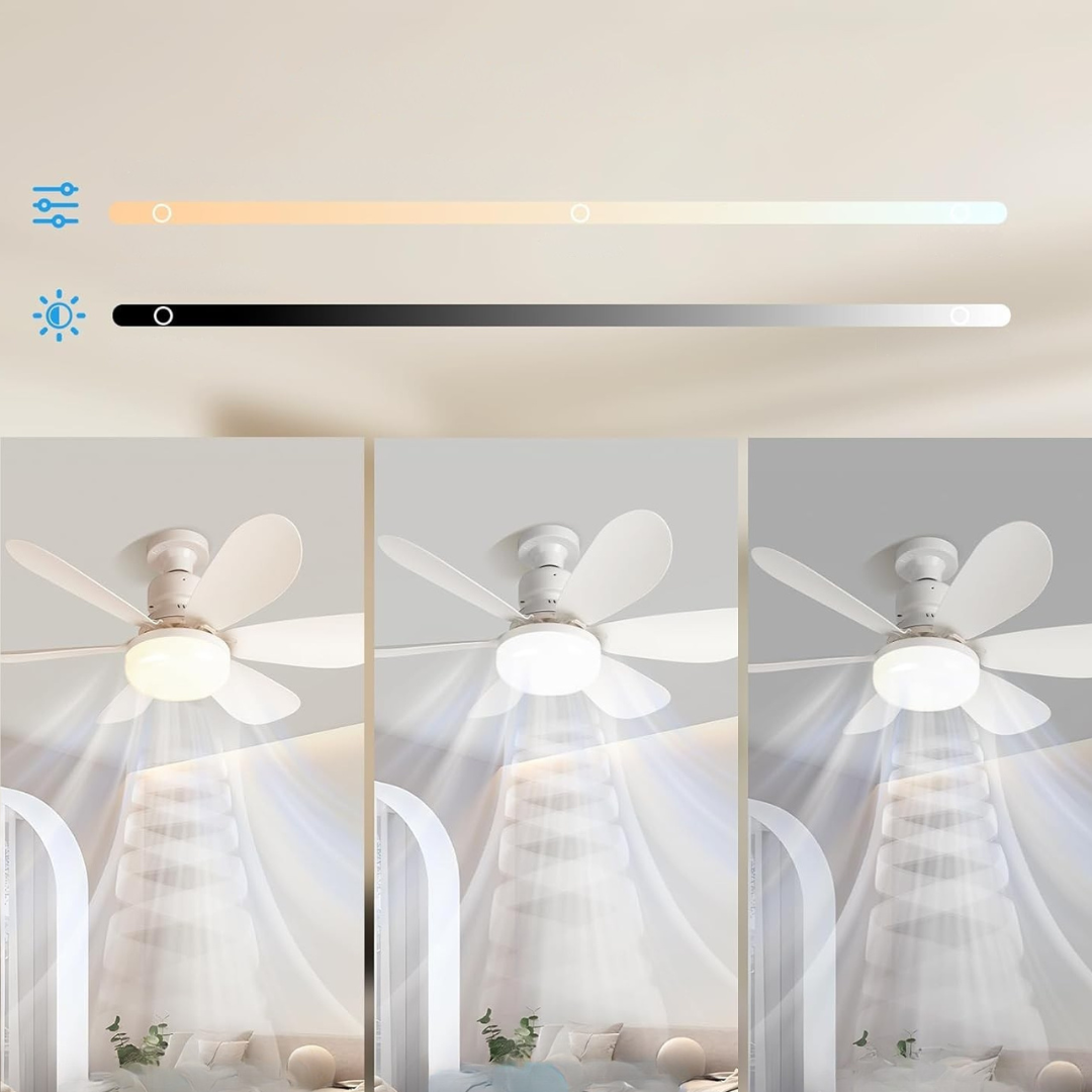 Ventilatore da soffitto con illuminazione LED regolabile