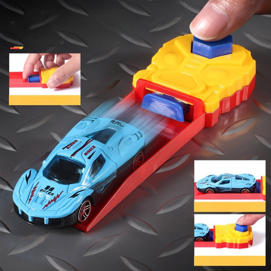 Set de Lanzador de Coches de Juguete Pista de Carreras Manual