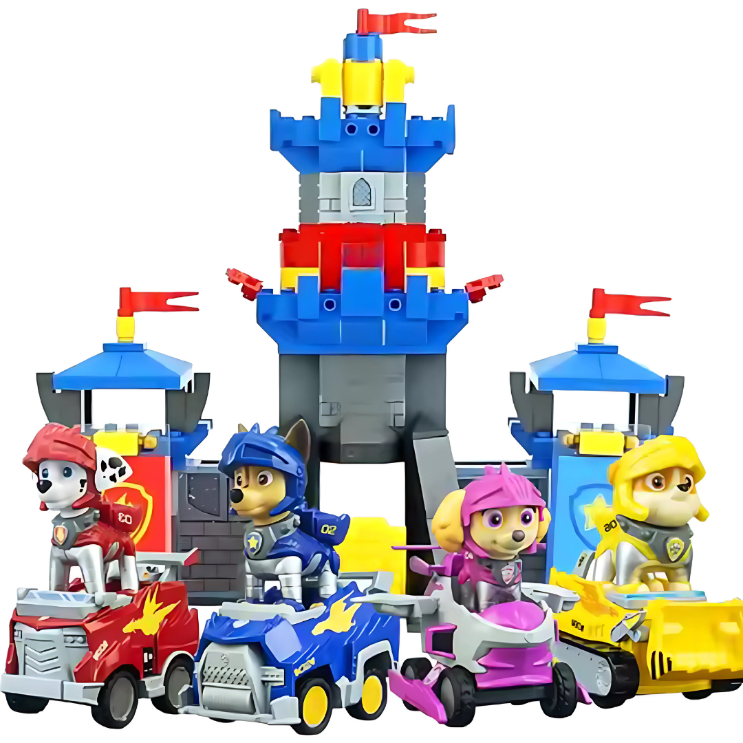 Juego de figuras de acción con torre y coche