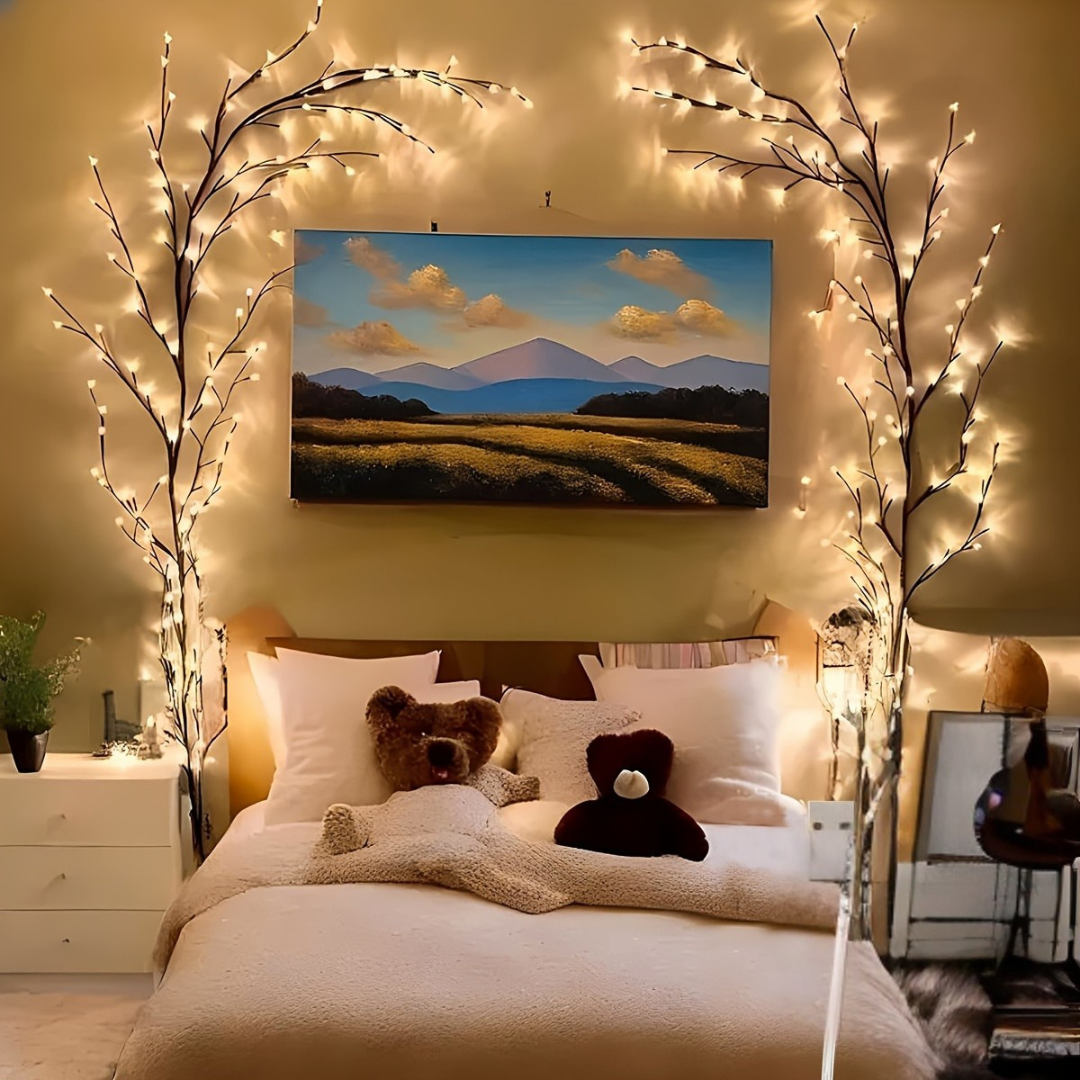Wandleuchten mit LED-Weidenzweig-Design